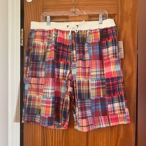 Patchwork Madras Swim Trunks Men’s -  XL